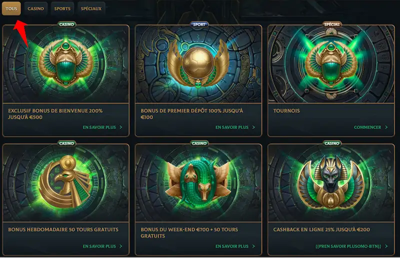 Conditions du bonus de bienvenue Talismania